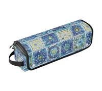 Borsa da viaggio per strumenti per capelli, con tappetino resistente al calore, organizer per strumenti caldi, ferro arricciacapelli, volumizzatore per capelli, piastrella mediterranea, organizer