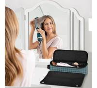 Borsa da viaggio per strumenti per capelli con tappetino resistente al calore, organizer per utensili per capelli di grande capacità, per piastre, piastre e ferri arricciacapelli