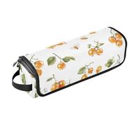 Borsa da viaggio per strumenti per capelli con tappetino resistente al calore, organizer portatile per ferri da stiro, piastre, arricciacapelli, frutti di bosco dorati dolci bianchi