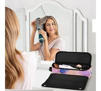 Borsa da viaggio per strumenti per capelli con tappetino rimovibile resistente al calore di grande capacità organizer per strumenti per capelli per ferro arricciacapelli piastra piatta