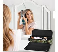 Borsa da viaggio per strumenti per capelli con tappetino rimovibile resistente al calore di grande capacità organizer per strumenti per capelli per ferro arricciacapelli piastra piatta