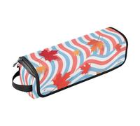 Borsa da viaggio per strumenti per capelli con tappetino rimovibile resistente al calore, grande custodia da viaggio per arricciacapelli, piastra per capelli piatta, foglie d'acero autunnali