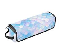 Borsa da viaggio per strumenti per capelli, con tappetino rimovibile resistente al calore, impermeabile, organizer da viaggio per ferri da stiro, piastre, ferri arricciacapelli, squame di drago bianco