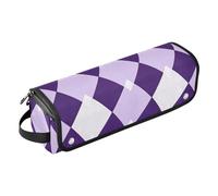 Borsa da viaggio per strumenti per capelli, con tappetino rimovibile resistente al calore, impermeabile, organizer da viaggio per arricciacapelli, ferro arricciacapelli, lavanda, rombo a scacchi