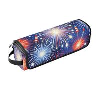 Borsa da viaggio per strumenti per capelli, con tappetino rimovibile resistente al calore, per il 4 ° 4 luglio, motivo fuochi d'artificio indipendente, grande, custodia da viaggio per strigliatori