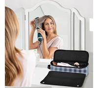 Borsa da viaggio per strumenti per capelli da donna con cuscinetto resistente al calore, grande custodia da viaggio per ferro arricciacapelli, piastra piatta
