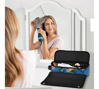 Borsa da viaggio per strumenti per capelli da donna con cuscinetto resistente al calore, grande custodia da viaggio per ferro arricciacapelli, piastra piatta