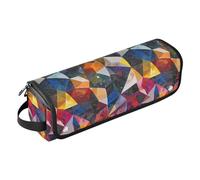 Borsa da viaggio per strumenti per capelli da donna con tappetino resistente al calore, impermeabile, custodia da viaggio per arricciacapelli, ferro arricciacapelli, geometrie irregolari dai colori