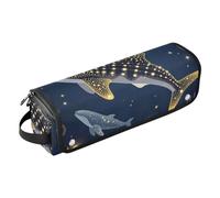 Borsa da viaggio per strumenti per capelli da donna con tappetino rimovibile resistente al calore, balena, squalo, notte stellata, organizer portatile per strumenti per lo styling dei capelli per