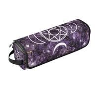 Borsa da viaggio per strumenti per capelli da donna e tappetino resistente al calore a doppio strato custodia da viaggio per straigheners, ferro arricciacapelli, asciugacapelli, simbolo Wicca tripla