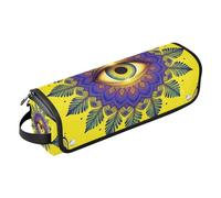 Borsa da viaggio per strumenti per capelli da donna e tappetino resistente al calore, borsa da viaggio organizer per raddrizzatori, ferro arricciacapelli, asciugacapelli The Evil Mandala Eye giallo