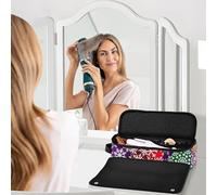 Borsa da viaggio per strumenti per capelli da donna e tappetino resistente al calore, organizer per strumenti per capelli di grande capacità, per ferro arricciacapelli e piastra piatta