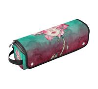 Borsa da viaggio per strumenti per capelli e tappetino resistente al calore, borsa da viaggio organizer per raddrizzatori, ferro arricciacapelli, asciugacapelli, acquerello fiore spirito bellezza