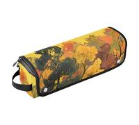Borsa da viaggio per strumenti per capelli e tappetino resistente al calore con cerniera Hello Fall Autumn Tree Bird Orange Custodia da viaggio a doppio strato per utensili caldi e accessori per la