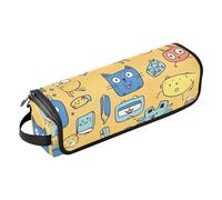 Borsa da viaggio per strumenti per capelli e tappetino resistente al calore, custodia da viaggio a doppio strato per utensili caldi e accessori per la cura dei capelli, motivo mostri divertenti