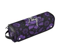 Borsa da viaggio per strumenti per capelli e tappetino resistente al calore, custodia da viaggio portatile per utensili caldi e accessori per la cura dei capelli, scheletro fata fiore viola, elementi
