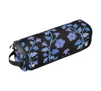 Borsa da viaggio per strumenti per capelli e tappetino resistente al calore, grande custodia da viaggio per ferri da stiro piatti e accessori per la cura dei capelli, borsa vintage con fiori viola blu