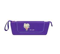 Borsa da viaggio per strumenti per capelli e tappetino resistente al calore per ferri da stiro Fiore di nascita personalizzato e nome sulla superficie Regali per donne viaggiatrici