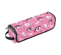 Borsa da viaggio per strumenti per capelli rosa con occhi d'amore con tappetino resistente al calore, custodia da viaggio per strumenti caldi, ferro arricciacapelli, ferro da stiro, volumizzatore per