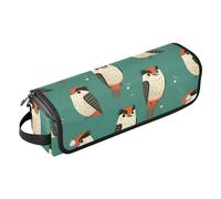 Borsa da viaggio per strumenti per capelli verde con picchio e tappetino resistente al calore, antipolvere, borsa da viaggio per piastre, piastre, ferri arricciacapelli, custodia per donne