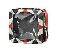 Borsa da viaggio per trucchi con manoscritto di Maltese e croce di Malta, da donna, trasparente