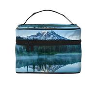 Borsa da viaggio per trucchi da donna, impermeabile, borsa pieghevole per cosmetici, idea regalo per insegnanti, Lago Nebbioso, Taglia unica