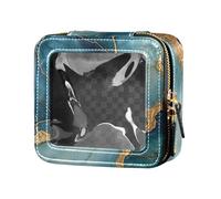 Borsa da viaggio per trucchi da viaggio in marmo blu navy turchese trasparente borse da viaggio per articoli da toeletta custodia cosmetica da viaggio per, Marmo Blu Marino Tur, 1 size