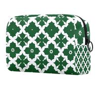 Borsa da viaggio per trucchi, modello verde marocchino, borsa per cosmetici, organizer per trucchi, borsa da donna per accessori da toeletta, Multi, 18.5x7.5x13cm/7.3x3x5.1in, Art Deco
