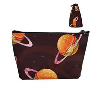 Borsa da viaggio per trucco Borsa per hamburger e borsa cosmetica per pianeta, piccola borsa portaoggetti portatile con cerniera impermeabile per donne e ragazze