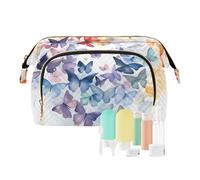 Borsa da viaggio per trucco con farfalle che creano borse cosmetiche di grande capacità a forma di cuore per le donne, Multicolore, Taglia unica, casual