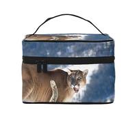 Borsa da viaggio per trucco da viaggio Panther Mountain Lion per donna, borsa cosmetica resistente all'acqua Borsa da toilette pieghevole Regali per insegnanti