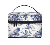 Borsa da viaggio per trucco da viaggio Village Old Town per donna, borsa cosmetica resistente all'acqua Borsa da toilette pieghevole Regali per insegnanti
