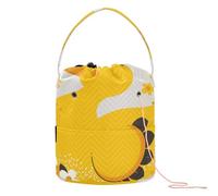 Borsa da viaggio per uncinetto con fori per filato e uncinetto, motivo anatra gialla