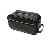 Borsa da Viaggio per Uomo e Donna - 100% Vera Pelle Pieno Fiore - Interamente Fatta a Mano da Esperti Artigiani in Italia - 2 Scomparti, Design Classico e Minimalista - Nero