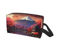 Borsa da viaggio per uomo e donna, con stampa paesaggistica del Monte del Giappone Fuji, borsa da toilette portatile di grande capacità