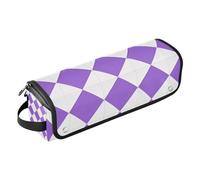 Borsa da viaggio per utensili da capelli con tappetino in ferro a doppio strato, custodia da viaggio per ferri da stiro, piastre, arricciacapelli, accessori da viaggio a scacchi lavanda que necesito