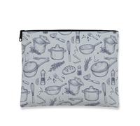 Borsa da viaggio per utensili da cucina vintage, borsa da viaggio rustica per donne, organizer portatile in tela con cerniera, borsa da toeletta quotidiana per la cura della pelle, Grigio, 7x9 Inch