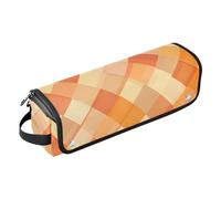 Borsa da viaggio per utensili da donna con cuscinetto resistente al calore, custodia da viaggio portatile per ferri da stiro, piastre e arricciacapelli, alla moda romboide arancione neutro