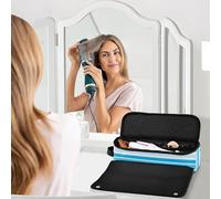 Borsa da viaggio per utensili da donna, con tappetino resistente al calore, impermeabile, portatile, aperta, piatta, borsa da viaggio per ferri da stiro,