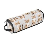Borsa da viaggio per utensili da donna e tappetino resistente al calore, a doppio strato, custodia da viaggio per piastre, piastre arricciacapelli, divertenti bengalcati, grigio