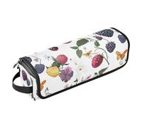 Borsa da viaggio per utensili da donna e tappetino resistente al calore, organizer impermeabile per ferro arricciacapelli piatto e accessori per la cura dei capelli, frutta fresca di rugiada