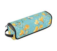 Borsa da viaggio per utensili da parrucchiere con cuscinetto resistente al calore, per ferro arricciacapelli, borsa da viaggio per utensili caldi e accessori per la cura dei capelli, graziosa fresia