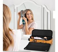 Borsa da viaggio per utensili da parrucchiere con tappetino in ferro, custodia per il trasporto di ferro arricciacapelli piatto, organizer impermeabile per utensili caldi e