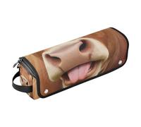 Borsa da viaggio per utensili per capelli, con cuscinetto resistente al calore, impermeabile, custodia da viaggio per ferri da stiro, piastre, arricciacapelli, mucca con linguetta esterna per