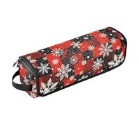 Borsa da viaggio per utensili per capelli con cuscinetto resistente al calore rosso nero invernale Buffalo Plaid Grande capacità Organizzatore per strumenti per capelli per ferro arricciacapelli