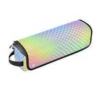 Borsa da viaggio per utensili per capelli da donna con cuscinetto resistente al calore, grande capacità, organizer per piastra per arricciacapelli, asciugacapelli piatto, design laser colorato,