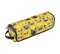 Borsa da viaggio per utensili per capelli da donna con tappetino in ferro antipolvere, borsa da viaggio per piastre, piastre, ferri arricciacapelli, esotici cartoni animati, borsa da viaggio gialla