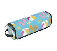 Borsa da viaggio per utensili per capelli da donna e tappetino resistente al calore per ferro arricciacapelli, custodia da viaggio per ferri da stiro, piastre, ferri arricciacapelli, blu Beach Volley