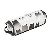 Borsa da viaggio per utensili per capelli e tappetino resistente al calore con cerniera a doppio strato custodia da viaggio per ferri da stiro, piastre e arricciacapelli, simpatici gatti Ragdoll