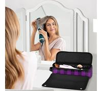 Borsa da viaggio per utensili per capelli e tappetino resistente al calore con cerniera impermeabile portatile aperta piatta borsa da viaggio per ferro arricciacapelli